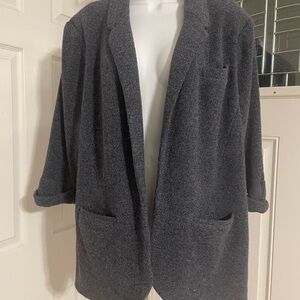 LC Lauren Conrad Gray Knit Open Front Blazer Size 24W